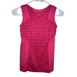 IVIVVA Girls Size 10‎ Pink Herringbone Sleeveless Tank Top Shelf Bra Athletic